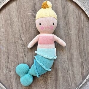 Cuddle + Kind Skye the Mermaid Hand Knit Plush Stuffed Animal 20” Doll
